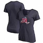 Women New York Giants Navy NFL Pro Line by Fanatics Branded Banner State T-Shirt